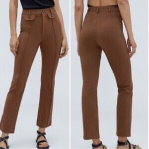 EVERLANE Brown The Work It Ponte Pant Flared Women's Size 2 Minimalist Office